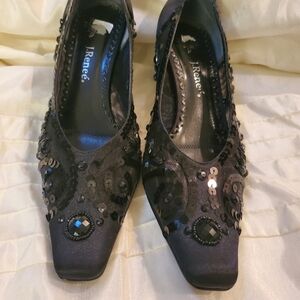 J.Renee Black Sequin Women's Shoes Size 9